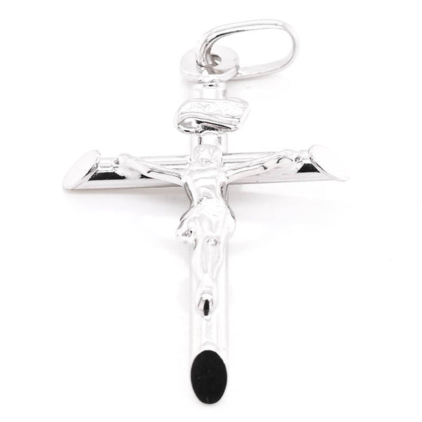 graziella 10KT White Gold 29x17mm Crucifix Pendant