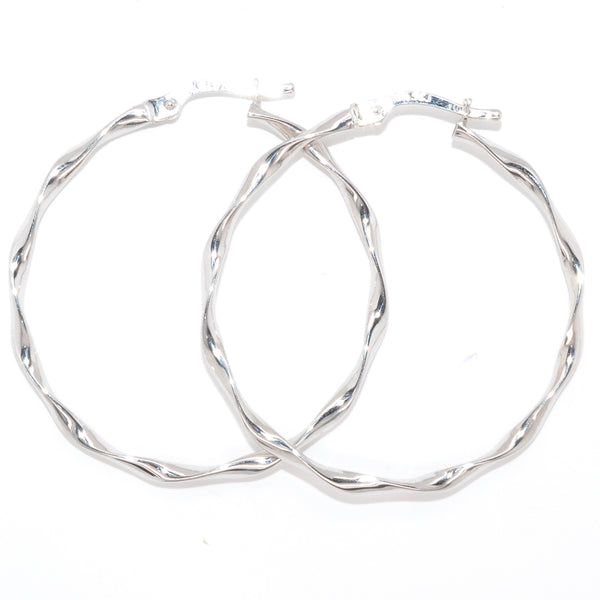 graziella 10KT White Gold 30MM Hoop Earrings