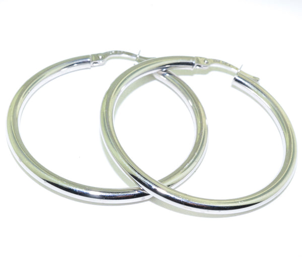 graziella 10KT White Gold 30MM Hoop Earrings