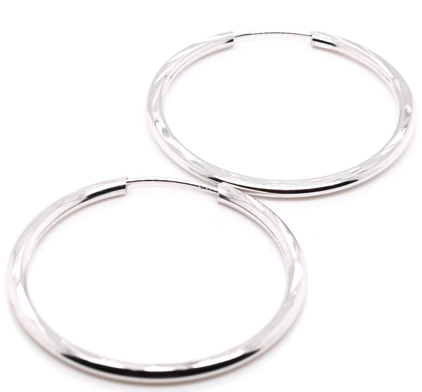 graziella 10KT White Gold 30mm Hoop Earrings