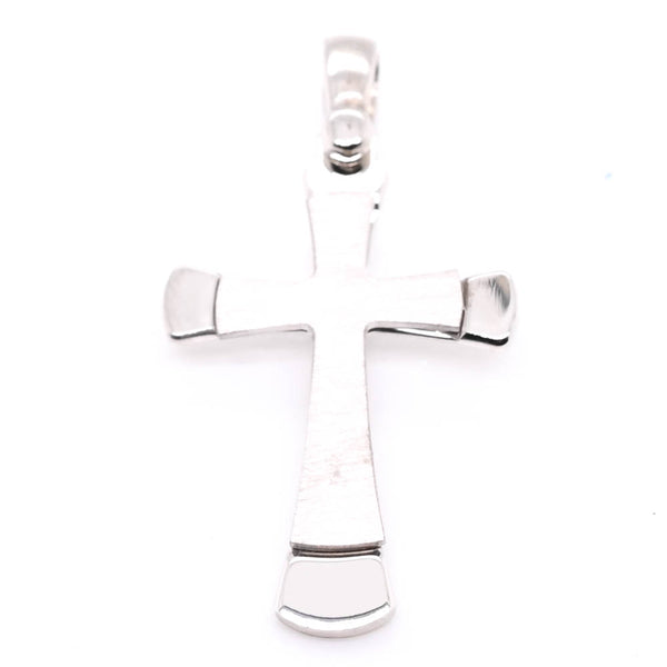 graziella 10KT White Gold 30x14mm Cross Pendant
