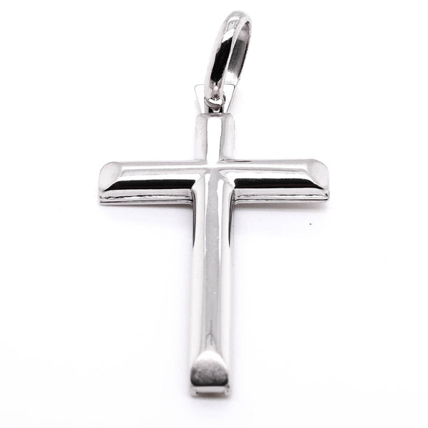 graziella 10KT White Gold 32x17mm Cross Pendant