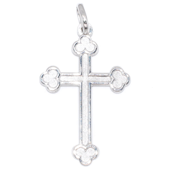 graziella 10KT White Gold 34x20MM Cross Pendant