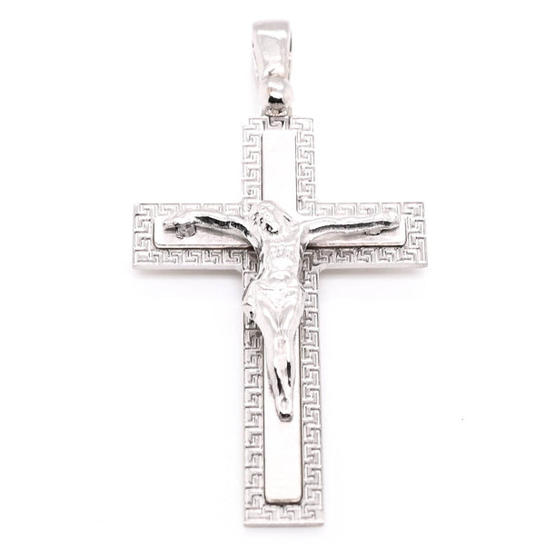 graziella 10KT White Gold 35x17mm Crucifix Pendant