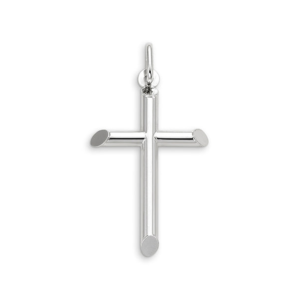 graziella 10KT White Gold 35x21MM Cross Pendant