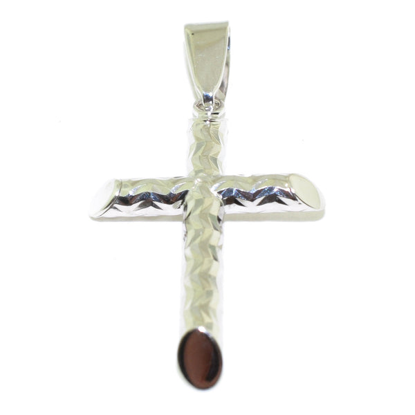 graziella 10KT White Gold 36x18MM Cross Pendant
