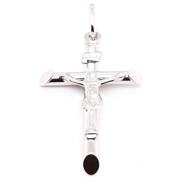 graziella 10KT White Gold 44x26mm Crucifix Pendant
