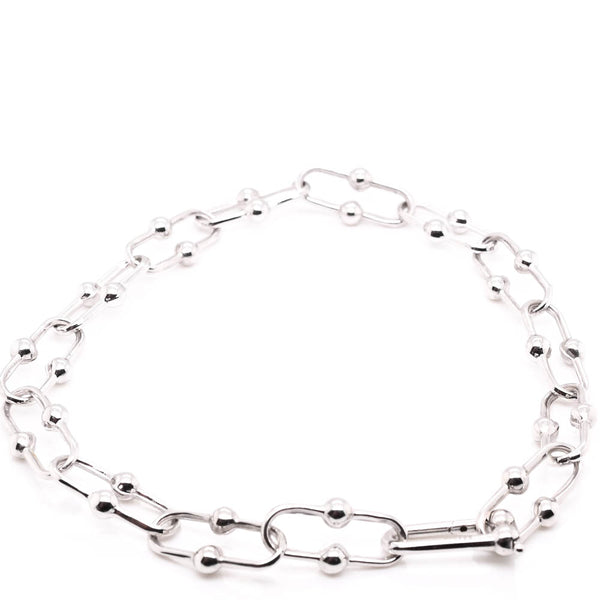 graziella 10Kt White Gold 7.5" 5.5mm Link Bracelet