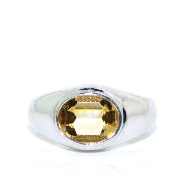 Graziella 10KT White Gold Citrine Ring