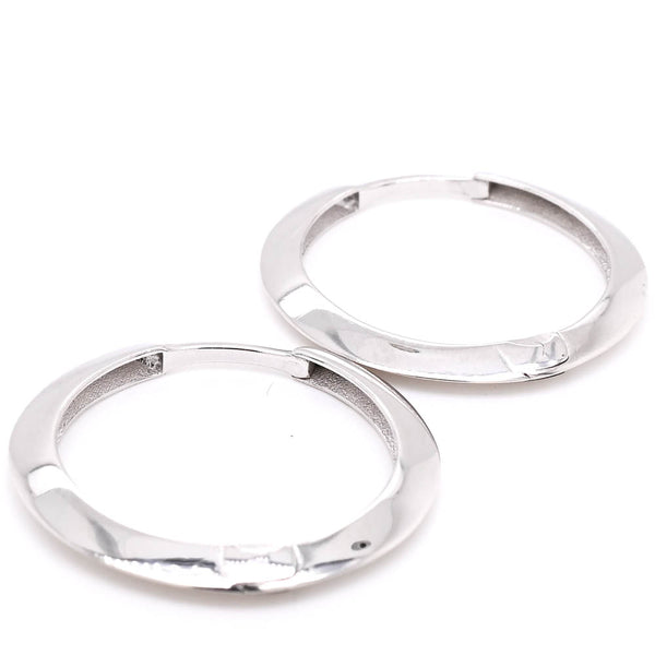 graziella 10KT White Gold Huggie Earrings