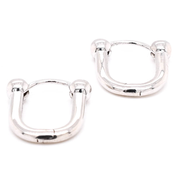 graziella 10KT White Gold Huggie Earrings