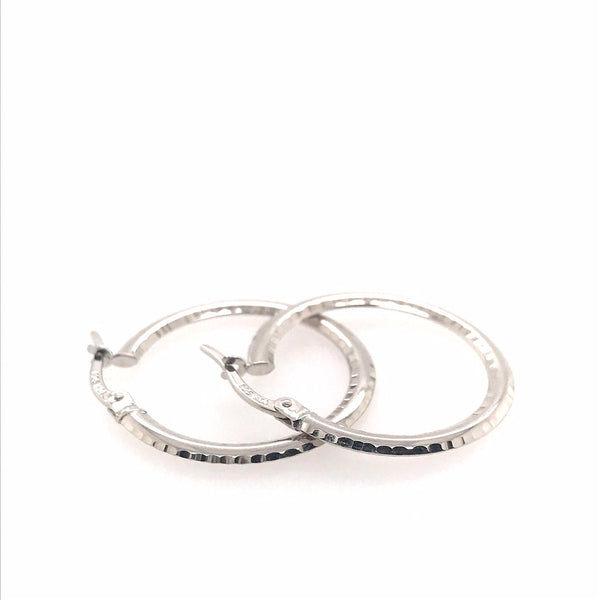 graziella 10KT White Gold Medium Hoop Earrings