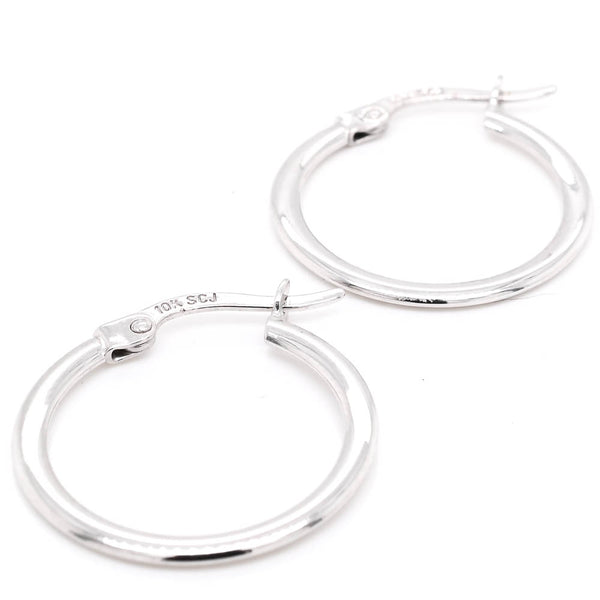 graziella 10KT White Gold Small Hoop Earrings