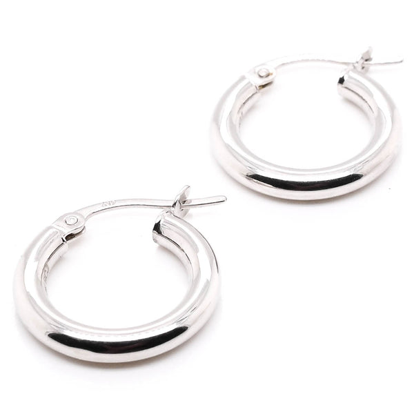 graziella 10KT White Gold Small Hoop Earrings