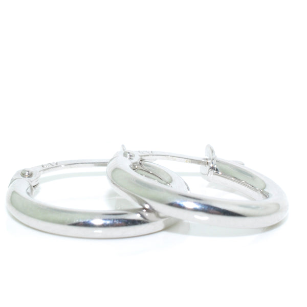 graziella 10KT White Gold Small Hoop Earrings