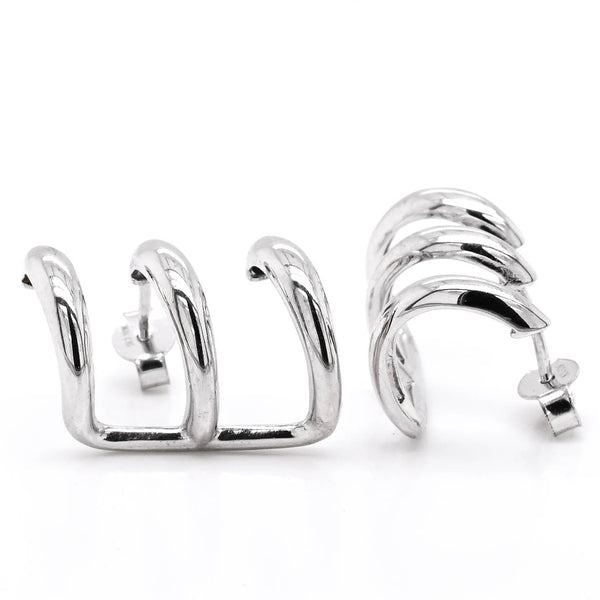 graziella 10KT White Gold Stud Earrings