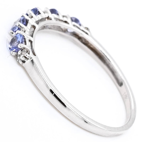 Graziella 10KT White Gold Tanzanite & Diamond Band