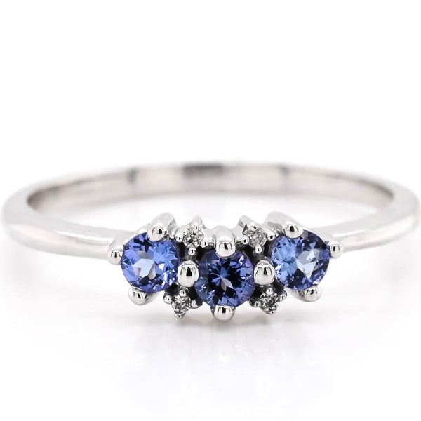 graziella 10KT White Gold Tanzanite & Diamond Ring