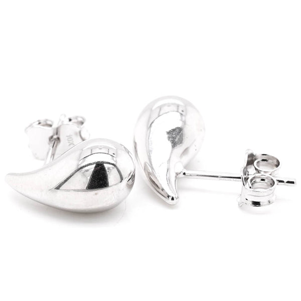 graziella 10KT White Gold Teardrop Stud Earrings
