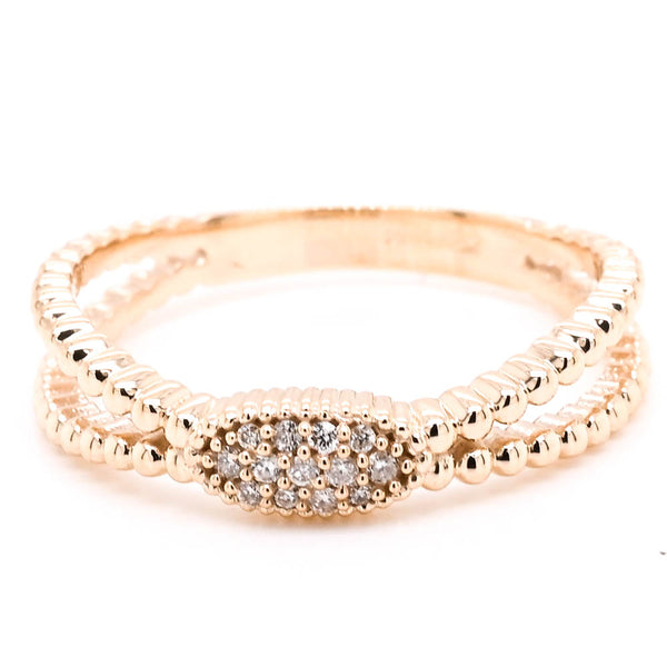 Graziella 10KT Yellow Gold 0.05CTW Diamond Ring