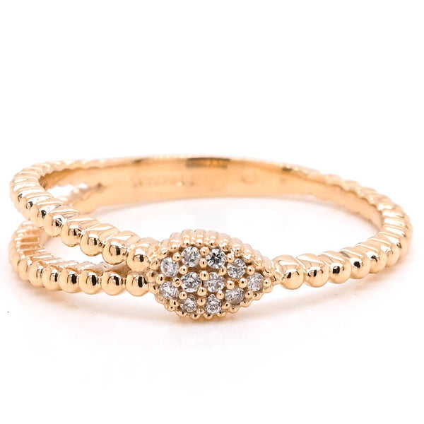 Graziella 10KT Yellow Gold 0.05CTW Diamond Ring