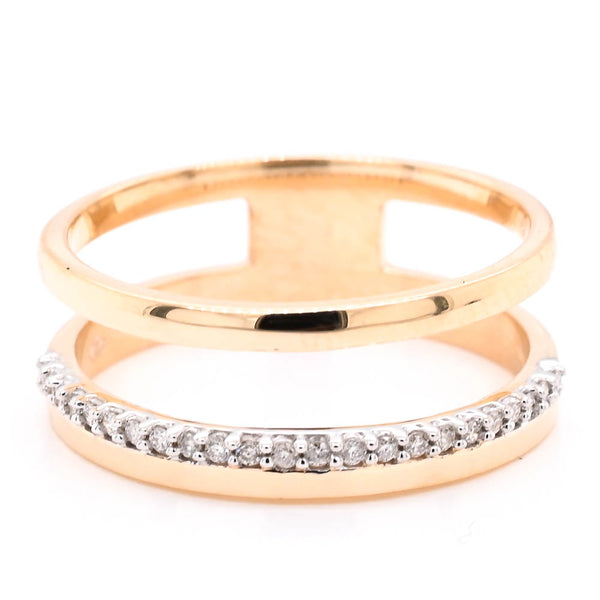 graziella 10KT Yellow Gold 0.09CTW Diamind Ring