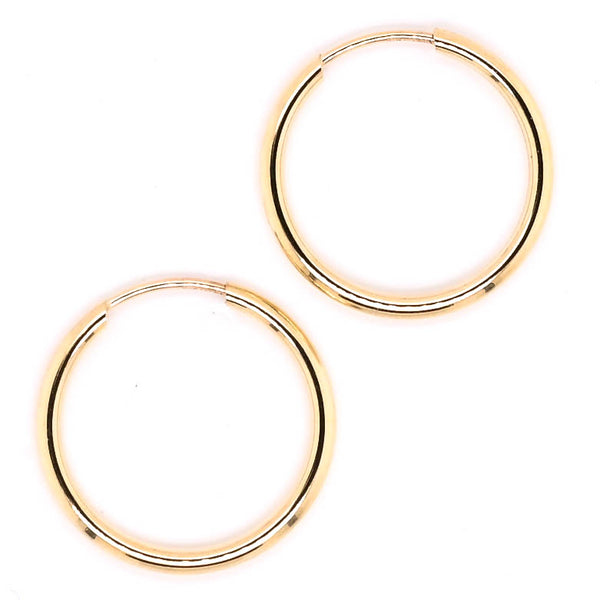 graziella 10KT Yellow Gold 15mm Hoop Earrings