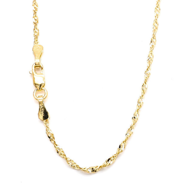 graziella 10KT Yellow Gold 18" 1mm Singapore Chain