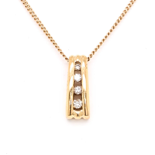 graziella 10KT Yellow Gold 18" Diamond Necklace
