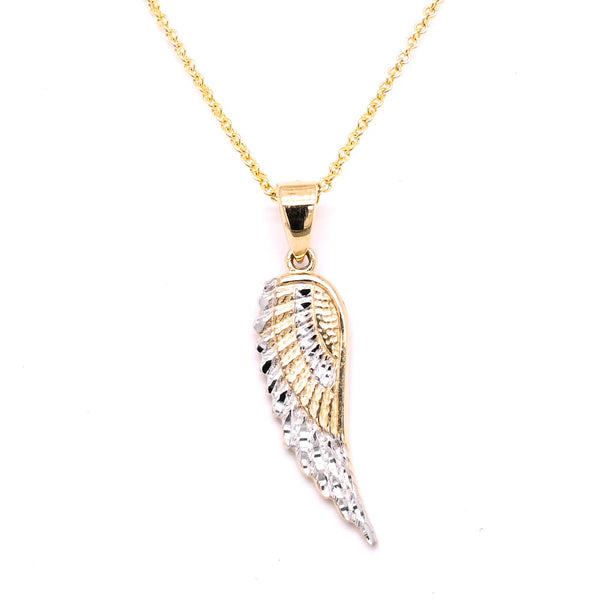 graziella 10KT Yellow Gold 18" Feather Necklace
