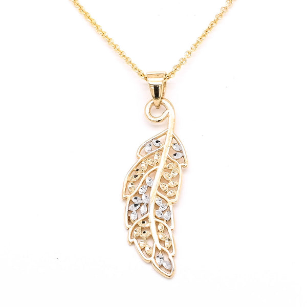 graziella 10KT Yellow Gold 18" Leaf Necklace