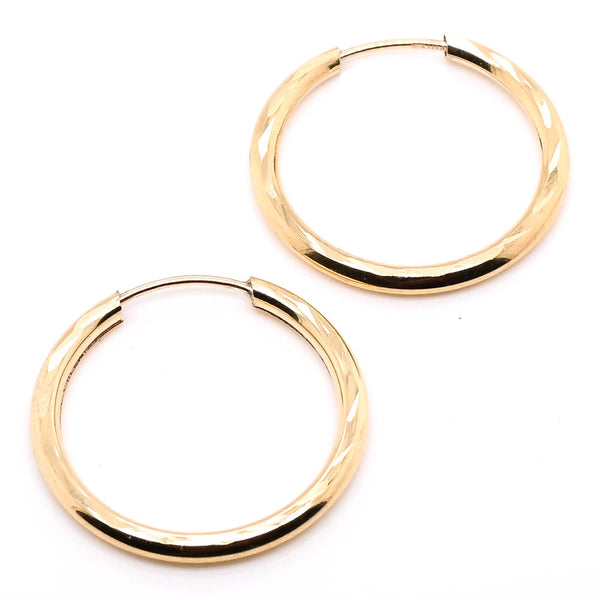 graziella 10KT Yellow Gold 18mm Sleeper Earrings