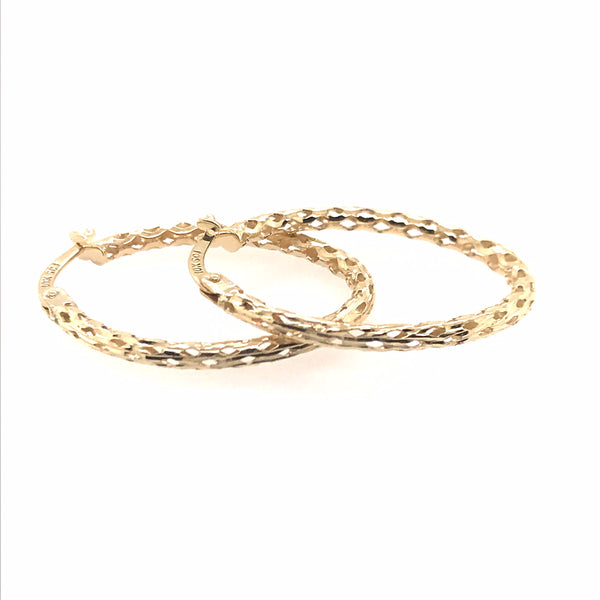 Graziella 10KT Yellow Gold 20mm Oval Hoop Earrings