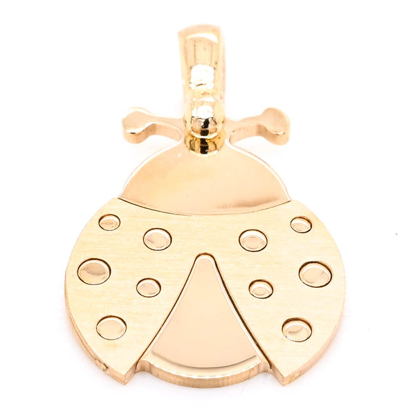 graziella 10KT Yellow Gold 20x13mm Ladybug Pendant