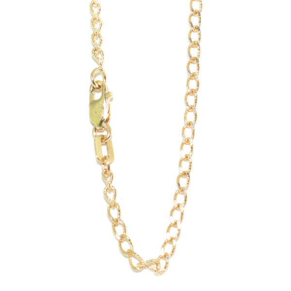 graziella 10KT Yellow Gold 22" 1MM Battuta Chain