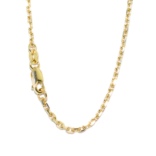 graziella 10KT Yellow Gold 22" 1MM Battuta Chain