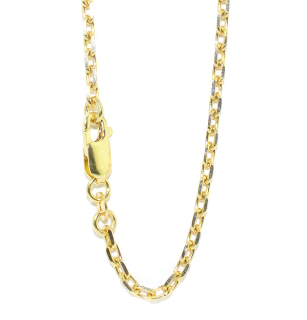 graziella 10KT Yellow Gold 24" 2.5MM Battuta Chain