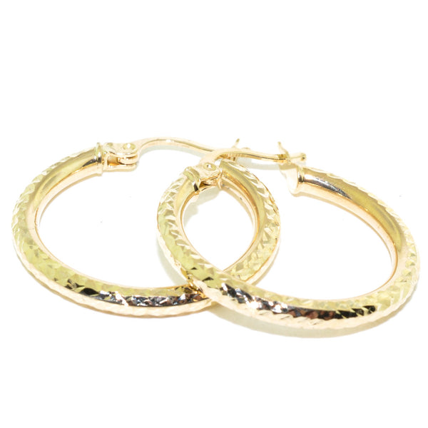 graziella 10KT Yellow Gold 25MM Hoop EArrings