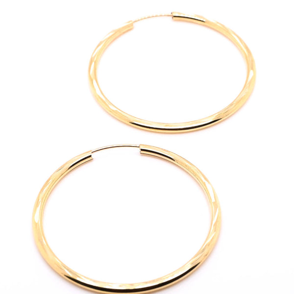 graziella 10KT Yellow Gold 28mm Hoop Earrings