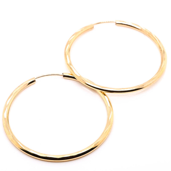graziella 10KT Yellow Gold 28mm Sleeper Earrings