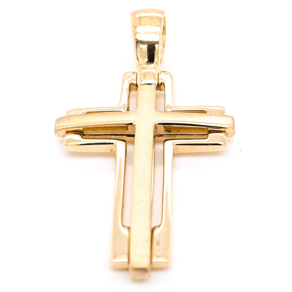 graziella 10KT Yellow Gold 38x19mm Cross Pendant