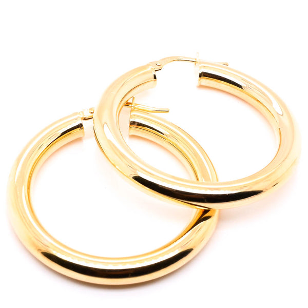 graziella 10KT Yellow Gold 39mm Hoop Earrings