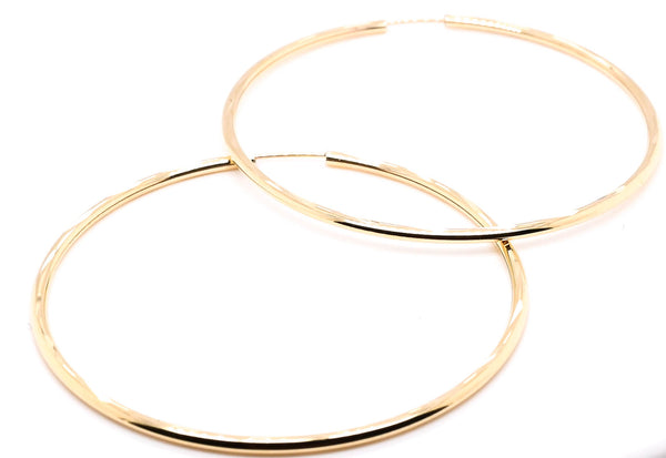 graziella 10KT Yellow Gold 40mm Hoop Earrings