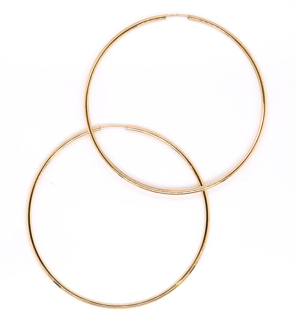 graziella 10KT Yellow Gold 40mm Hoop Earrings