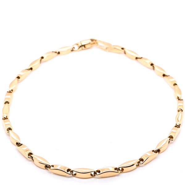 graziella 10KT Yellow Gold 7.75" 1MM Link Bracelet