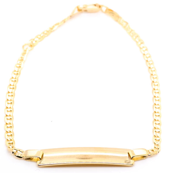 graziella 10KT Yellow Gold 7" Childrens ID Bracelet