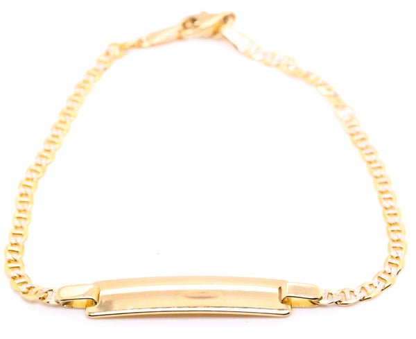graziella 10KT Yellow Gold 7" Childrens ID Bracelet