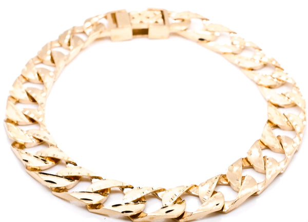 graziella 10KT Yellow Gold 8.75" 9MM Link Bracelet