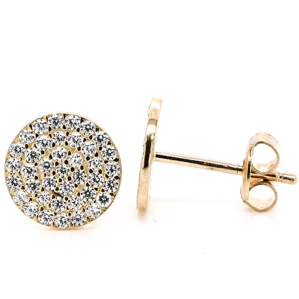 graziella 10KT Yellow Gold C.Z Stud Earrings