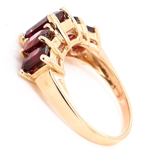Graziella 10KT Yellow Gold Garnet Ring